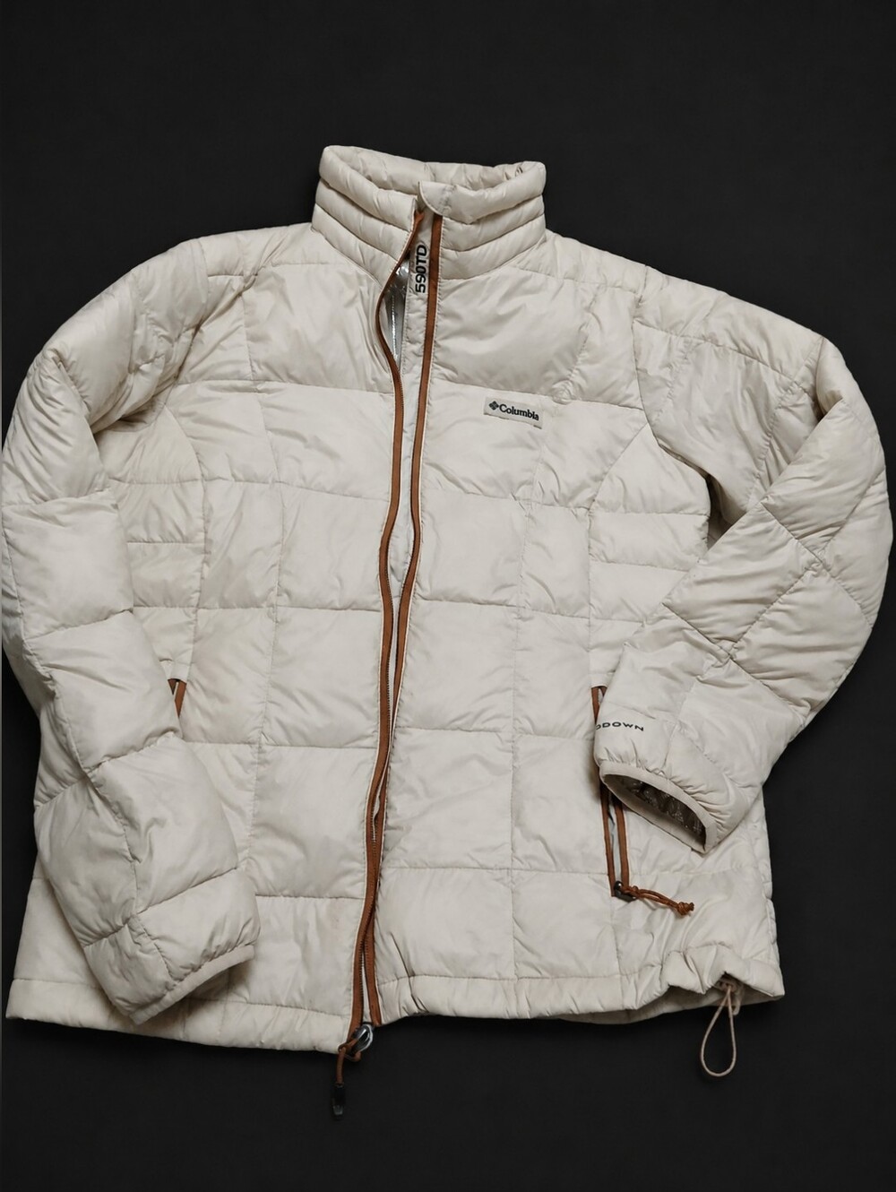 Columbia 590TD Omni-Heat Turbodown Puffer Jacket with Brown Trim